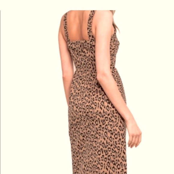 NWOT Banana Republic leopard cotton stretch midi sexy Dolce vibes dress size 2 - Picture 3 of 12